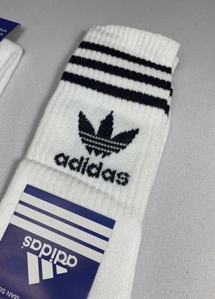 Шкарпетки adidas високі спортивні адідас білі тренувальні з логотипом2 фото