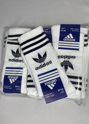 Шкарпетки adidas високі спортивні адідас білі тренувальні з логотипом3 фото