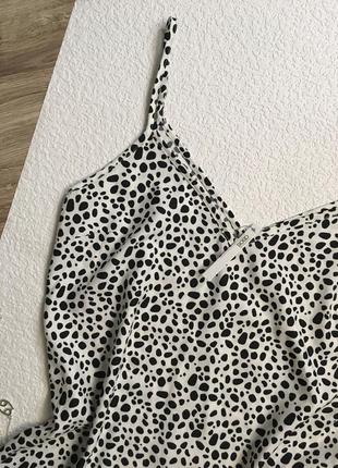 Чорно-біле леопардове міні-плаття5 фото