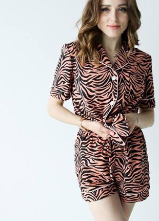 Літня піжама софт сорочка та шорти тваринний принт ідеально для подарунку