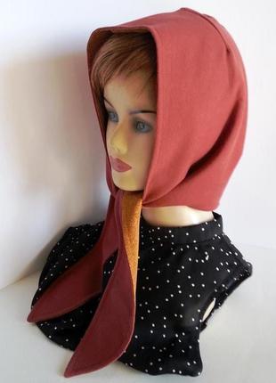 Капюшон. капор.теракот. трикотаж. коттон. ціна 250 грн.