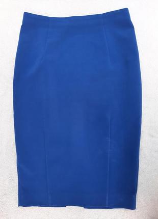 Изысканная юбка-карандаш миди глубокого синего цвета h&m размер uk8/s2 фото
