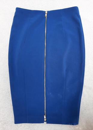 Изысканная юбка-карандаш миди глубокого синего цвета h&m размер uk8/s5 фото