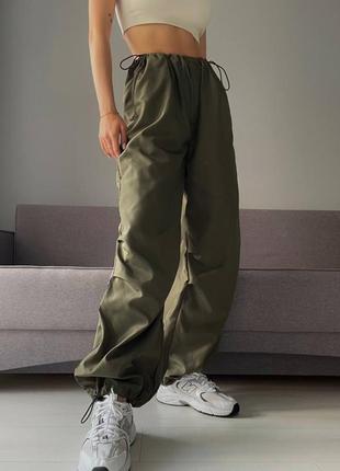 Стильные женские брюки карго-парашуты, штаны широкие, свободного кроя, яркие на лето-женскую одежду10 фото