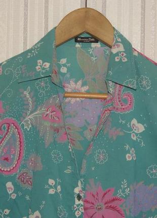 Massimo dutti женская хлопковая рубашка в цветочек2 фото