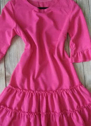 Яскрава сукня, насиченого рожевого кольору6 фото