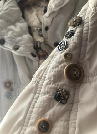 Не китайская дизайнерская boruoss короткая белая с капюшоном теплая куртка весна осень s-m8 фото