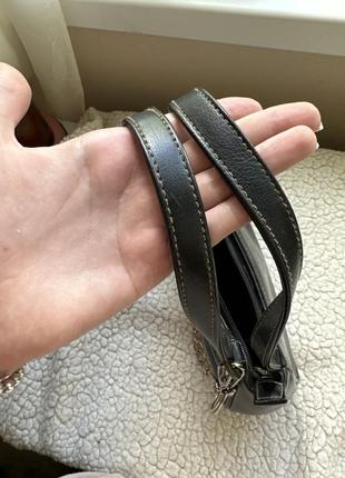 Міні шкіряна чорна сумочка.6 фото