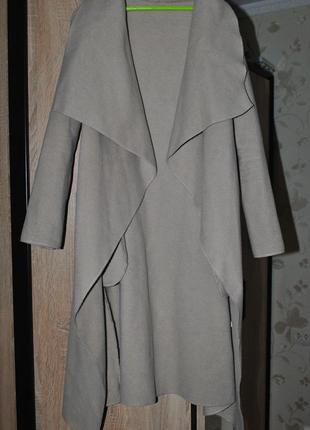 Пальто-кардиган на запах, с поясом, италия, bershka h&m new look topshop