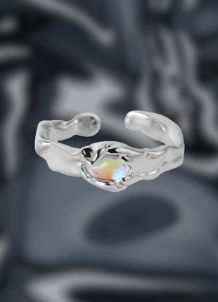 Нестандартное колечко 'ельфийская призма' регулируется размер, бренд кол, современное футурустическое кольцо кольца винтаж серебряное модерн fairy