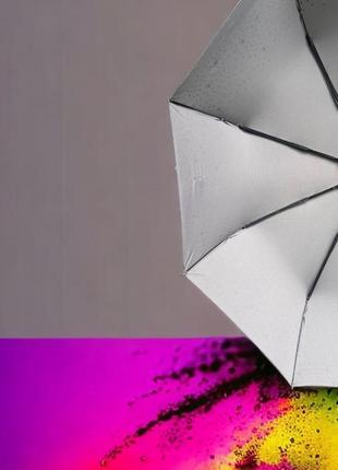 Зонт "звёздное небо": женский автоматический зонт серого цвета с узорами,.5 фото