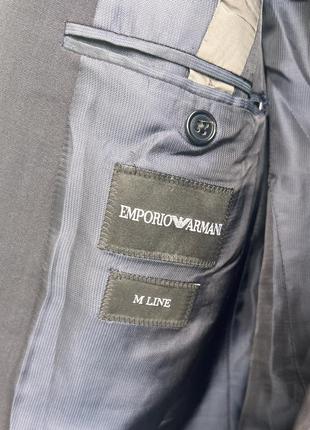 Піджак чоловічий emporio armani, піджак шерсть синього кольору4 фото