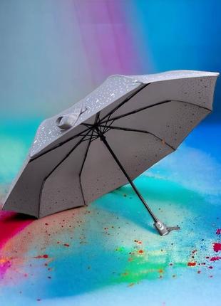 Зонт "звёздное небо": женский автоматический зонт серого цвета с узорами,.3 фото