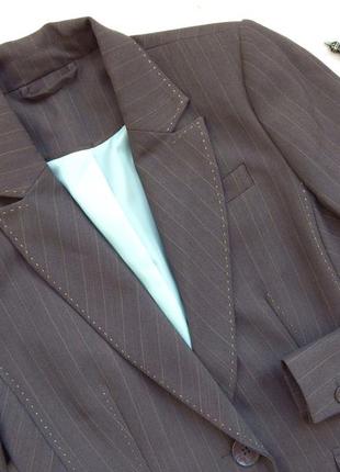 Деловой костюм в полоску пиджак и прямые брюки f&f3 фото