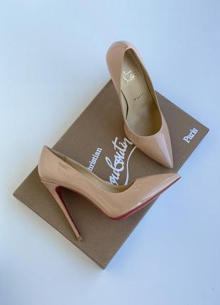 Женские туфли лодочки бежевые на каблуке лабутен в стиле лабутены  louboutin so kate 12 и 10 см8 фото