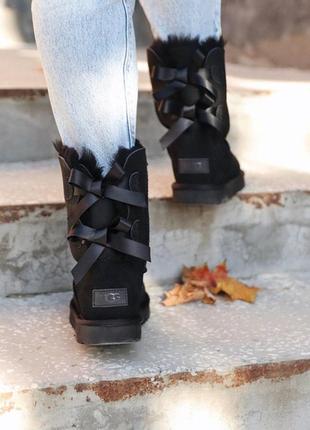 Чоботи ugg 2 black stripe уггі зимові черевики угі