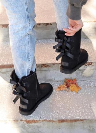 Чоботи ugg 2 black stripe уггі зимові черевики угі2 фото