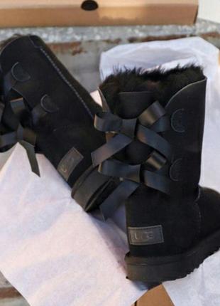 Чоботи ugg 2 black stripe уггі зимові черевики угі5 фото
