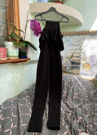 Missguided жіночий ромпер комбінезон комбез чорний брендовий фірмовий з воланами на лямках стильний зі штанами2 фото