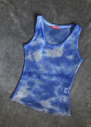 Женская майка в сетку тай дай