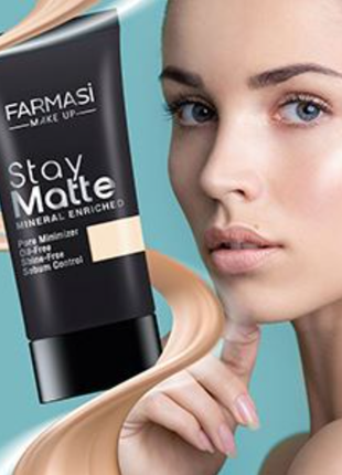 Матуючий тональний крем stay matte farmasi 03 натуральний makeup фармаси фармасі naturals тональный крем основа тоналка матирующая