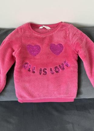 Пушистая кофта h&m 6-8 лет