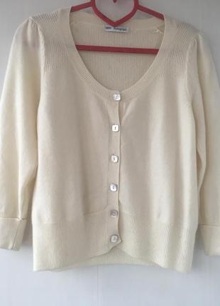 Молочный кашемировый кардиган кофта блузка, натуральный кашемир,пуговки перламутр4 фото