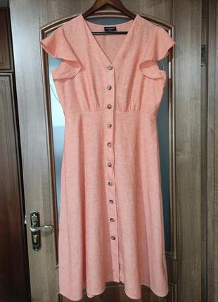 Льняное платье-халат jessica (c&amp;a) лен, хлопок1 фото