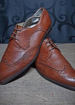 Коричневые мужские туфли классические дерби сlarks 42р натуральная кожа