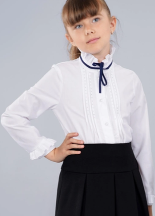 Блузка блуза рубашка школьная sasha. украина, размер 1341 фото