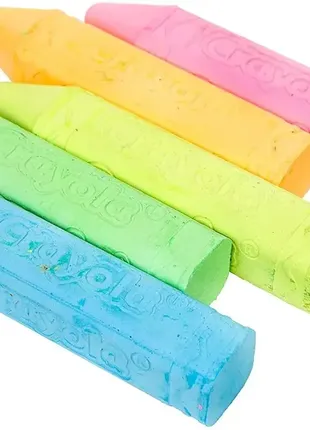 Крейда 5 шт crayola washable sidewalk chalk, neon для малювання на асвальті, мольберті3 фото