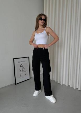 Стильні жіночі штани карго, з фіксаторами, на резинці, штани на літо- жіночий одяг8 фото