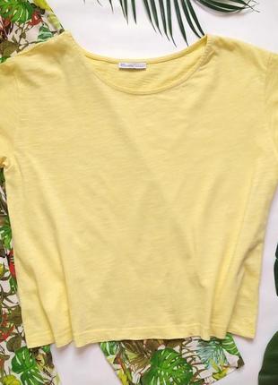 Укороченая хлопковая футболка zara спущеные плечи топ с рюшами воланами4 фото
