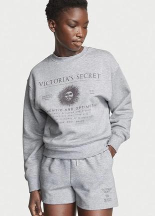 Флісовий світшот пуловер коттон xs(s) оригінал victoria's secret виктория сикрет...4 фото