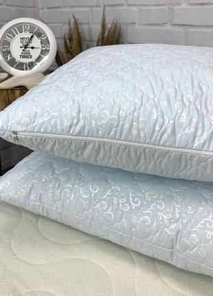 Подушка холофайбер 70*70 см стьобана із змінним чохлом на блискавці