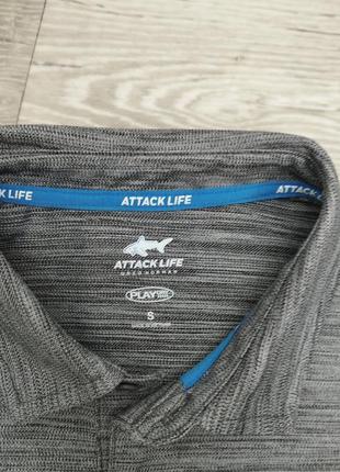 Теніска поло attack life сіра чоловіча футболка3 фото