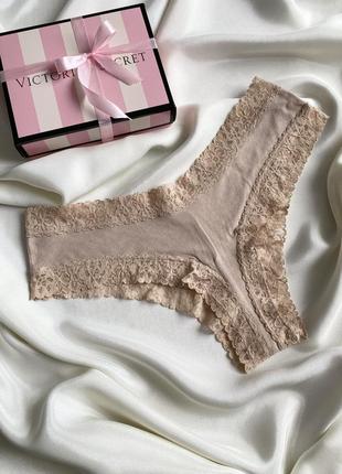 Трусики victoria’s secret оригінал бежеві тілесні бразиліани вікторія сікрет лого