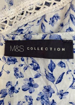 Легкая летняя майка с кружевом m&amp;s 54 р цветочный принт7 фото