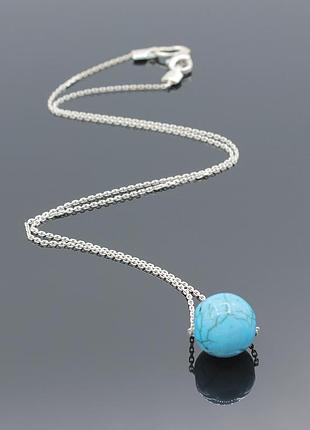 Серебряное колье бирюза