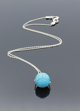 Серебряное колье бирюза 2