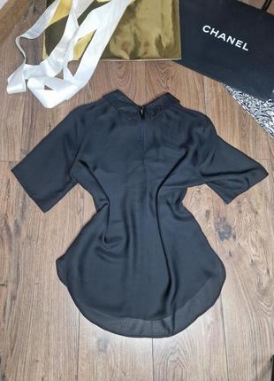 Блуза черная с необычным воротом4 фото