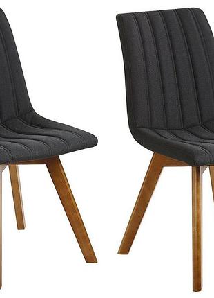 Набор из 2 обеденных стульев из ткани черного цвета calgary
