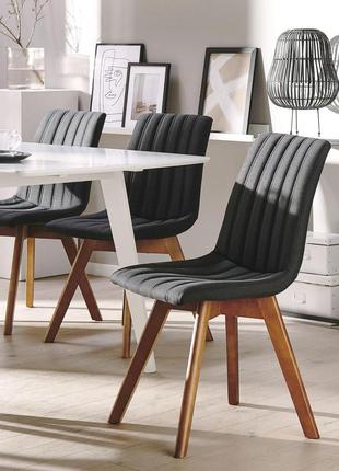 Набор из 2 обеденных стульев из ткани черного цвета calgary3 фото