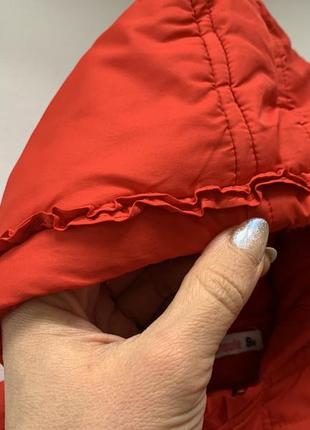 Куртка ветровка красная на 9 месяцев с рюшиками4 фото