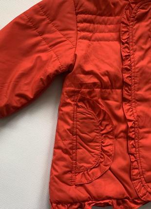 Куртка ветровка красная на 9 месяцев с рюшиками10 фото
