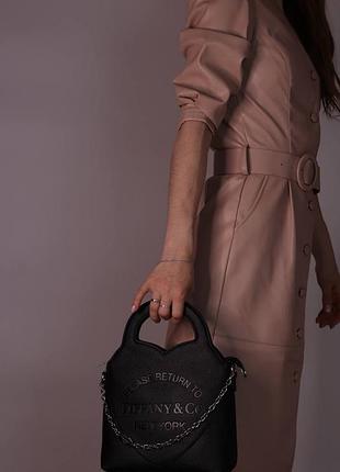 Сумка tiffany&co mini tote bag black 4