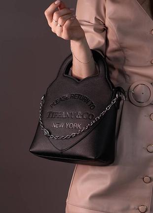 Сумка tiffany&co mini tote bag black 3