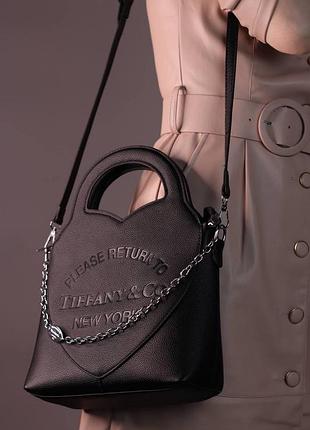 Сумка tiffany&co mini tote bag black 5