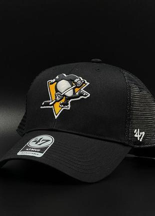 Оригінальна чорна кепка з сіткою 47 brand nhl pittsburgh penguins branson trucker