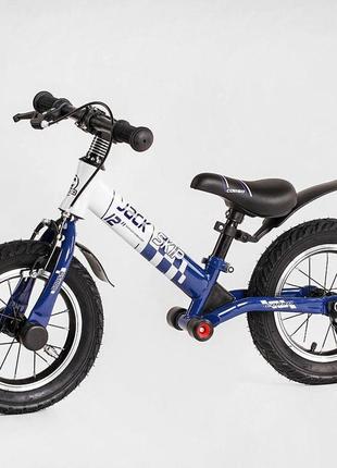 Дитячий велобіг corso "skip jack" 93307 на сталевій рамі. колеса 12". з ручним гальмом, підніжкою4 фото